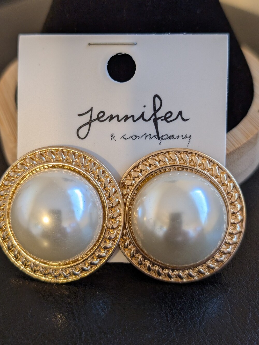 Gold Pearl-Style  Earrings